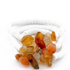 Natural Stone Heishi Bead Stretch Bracelet.